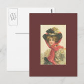 Carte postale vintage de femme victorienne (Devant / Derrière)