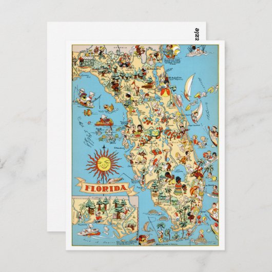 Carte postale Vintage de Floride (Devant / Derrière)