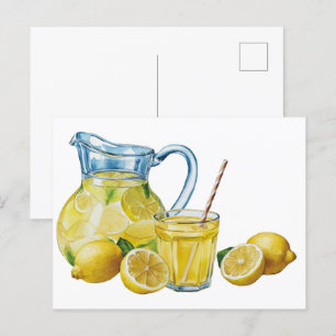 Carte postale vintage de Fruit Botanique au citron