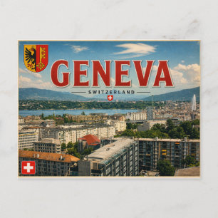 Carte postale vintage de Genève - Suisse