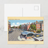 Carte postale vintage de Harvard Square, Cambridge (Devant / Derrière)