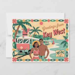 Carte postale vintage de Key West   Salutations de