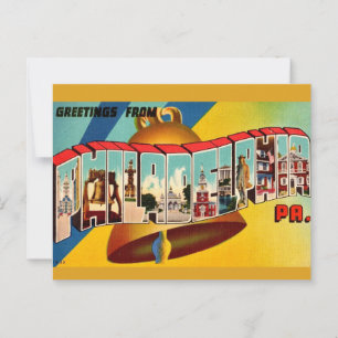 Carte postale vintage de la cloche de la liberté