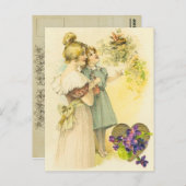 Carte postale vintage de la Fête des mères (Devant / Derrière)