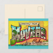 Carte postale vintage de La Havane Cuba (Devant / Derrière)