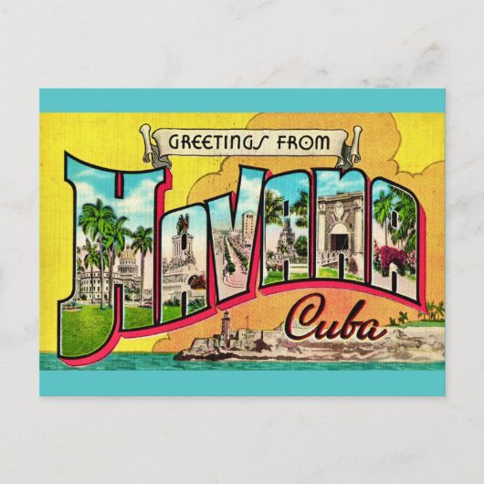 Carte postale vintage de La Havane Cuba (Devant)