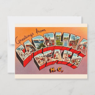 Carte postale vintage de la plage de Caroline