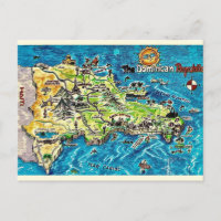 Carte postale vintage de la République dominicaine