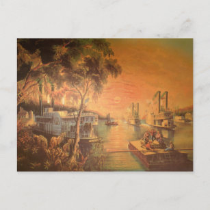 Carte postale Vintage de la rivière Mississippi