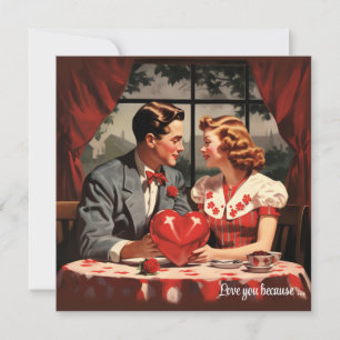 Carte postale vintage de la Saint-Valentin à motif