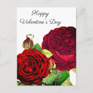 Carte postale vintage de la Saint-Valentin avec ro