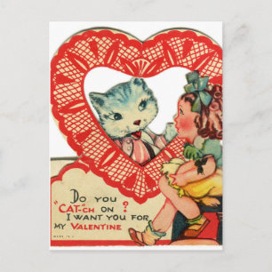 Carte postale vintage de la Saint-Valentin Petite 