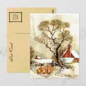 Carte postale vintage de la scène hivernale (Devant / Derrière)