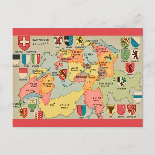 Carte postale vintage de la Suisse (Devant)