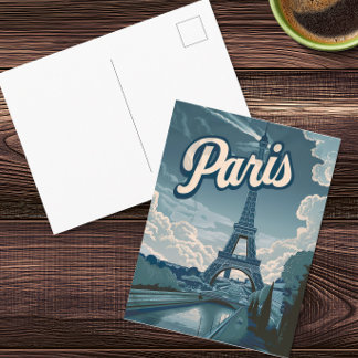 Carte postale vintage de la Tour Eiffel de Paris