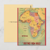Carte postale vintage de l'Afrique (Devant / Derrière)
