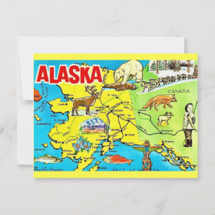 Carte postale vintage de l'Alaska