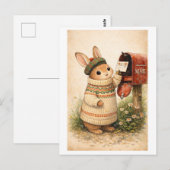 Carte postale vintage de lapin (Devant / Derrière)
