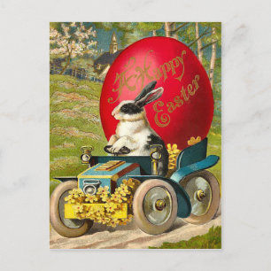 Carte postale vintage de lapin de Pâques