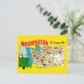 Carte postale vintage de l'État de Washington (Debout devant)