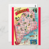 Carte postale vintage de l'État du Maine (Devant / Derrière)