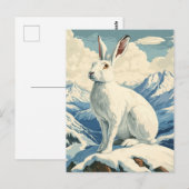 Carte Postale Vintage de lièvre arctique (Devant / Derrière)