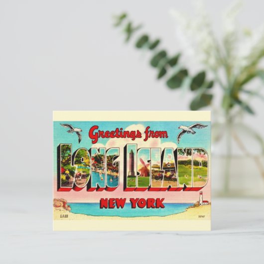 Carte postale vintage de Long Island (Debout devant)