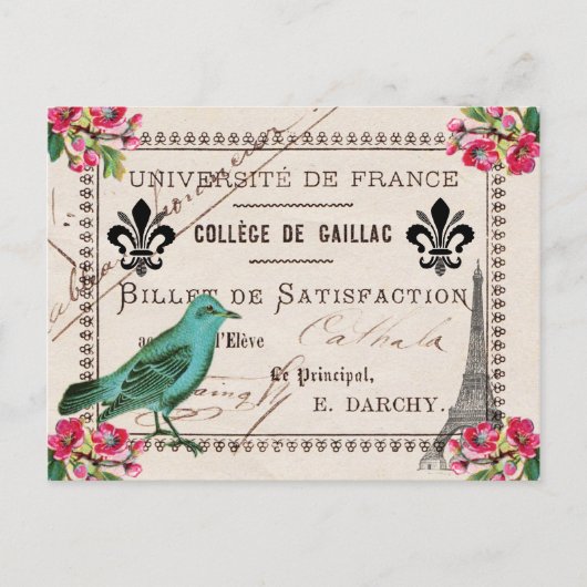 Carte postale Vintage de l'Université de France (Devant)