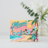 Carte postale vintage de Miami Beach (Debout devant)