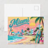 Carte postale vintage de Miami Beach (Devant / Derrière)