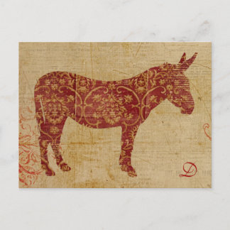 Carte postale vintage de monogramme de silhouette