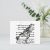 Carte postale vintage de musique Bird Song (Debout devant)
