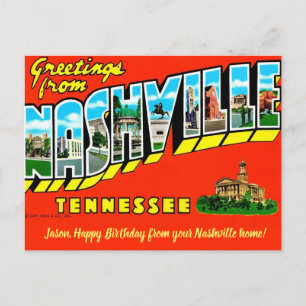 Carte postale vintage de Nashville pour occasion s
