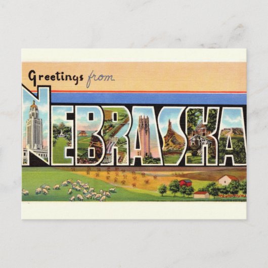 Carte postale vintage de Nebraska (Devant)