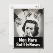 Carte Postale vintage de Nez Sniffé (Devant / Derrière)