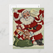 Carte postale vintage de Noël (Devant / Derrière)