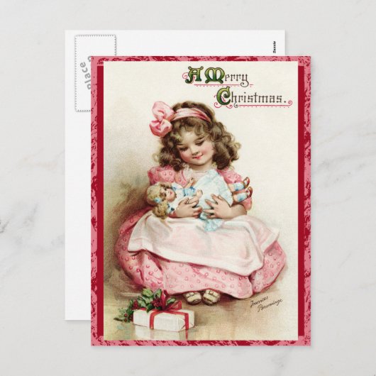 Carte postale vintage de Noël (Devant / Derrière)