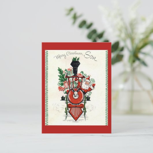 Carte postale vintage de Noël (Debout devant)