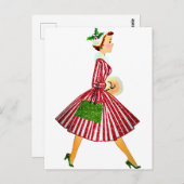 Carte Postale vintage de Noël 1950 (Devant / Derrière)