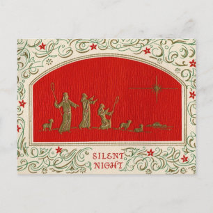 Carte postale vintage de Noël Nuit silencieuse
