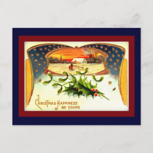 Carte postale vintage de Noël patriotique WWI
