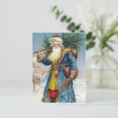 Carte postale vintage de Noël Père Noël (Debout devant)