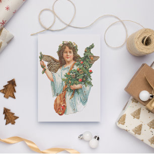 Carte postale vintage de Noël représentant un ange