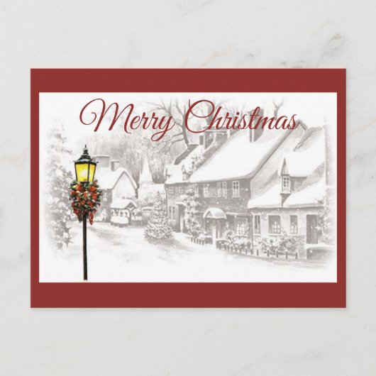 Carte postale vintage de Noël Town (Devant)