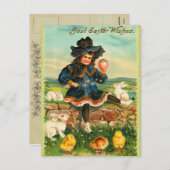 Carte postale vintage de Pâques (Devant / Derrière)
