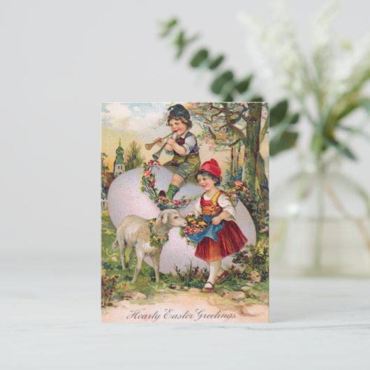 Carte postale vintage de Pâques (Debout devant)