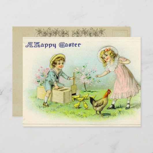 Carte postale vintage de Pâques (Devant / Derrière)
