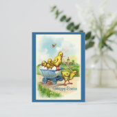 Carte postale Vintage de Pâques Chicky Wagon (Debout devant)