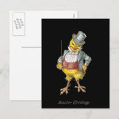 Carte postale Vintage de Pâques Dapper Chick (Devant / Derrière)