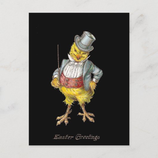 Carte postale Vintage de Pâques Dapper Chick (Devant)